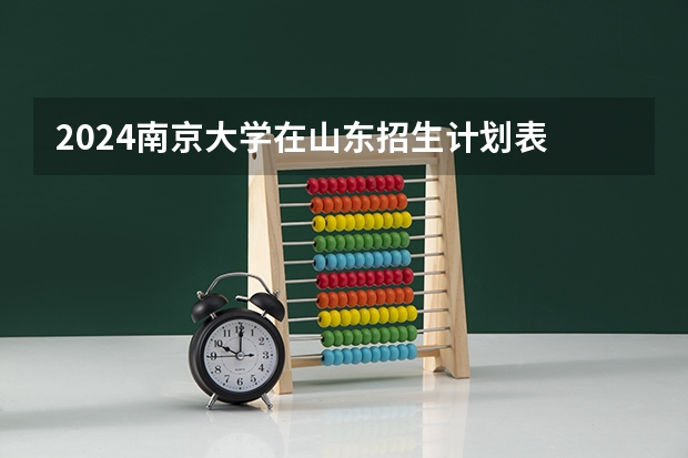 2024南京大学在山东招生计划表