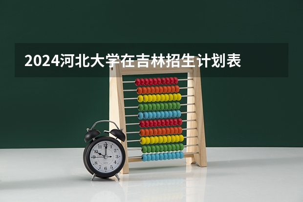 2024河北大学在吉林招生计划表