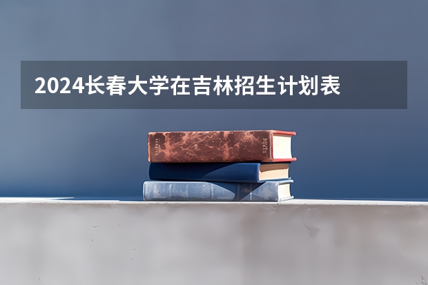 2024长春大学在吉林招生计划表