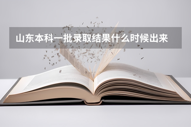 山东本科一批录取结果什么时候出来