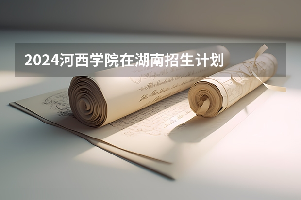2024河西学院在湖南招生计划