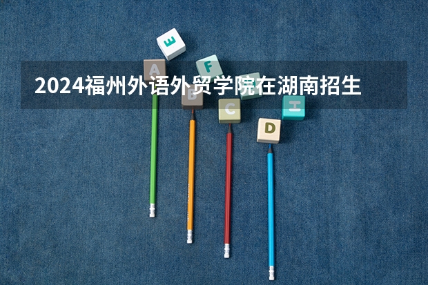 2024福州外语外贸学院在湖南招生计划