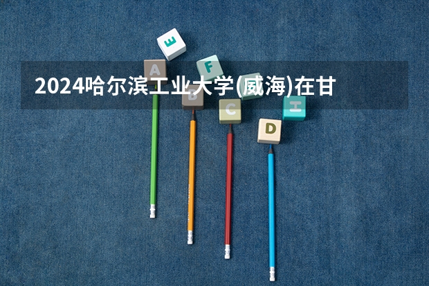 2024哈尔滨工业大学(威海)在甘肃招生计划