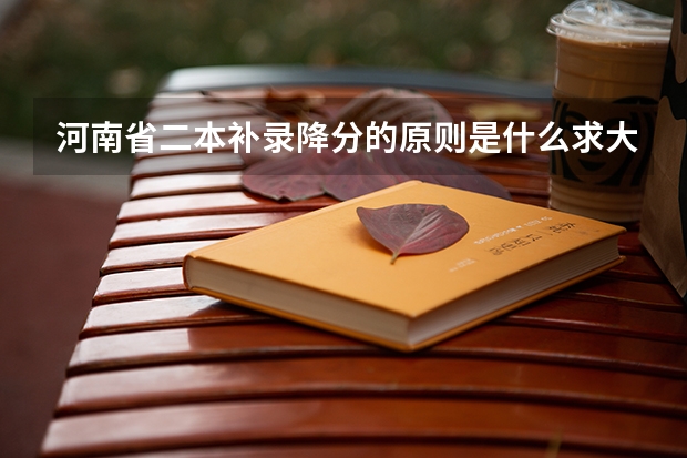 河南省二本补录降分的原则是什么求大神帮助