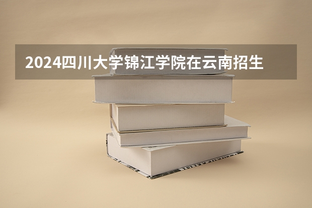 2024四川大学锦江学院在云南招生计划