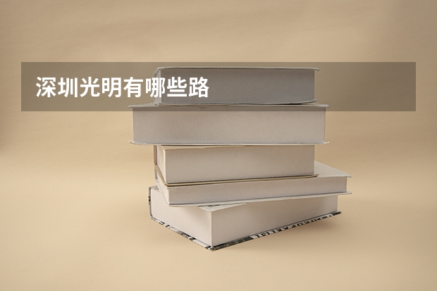 深圳光明有哪些路