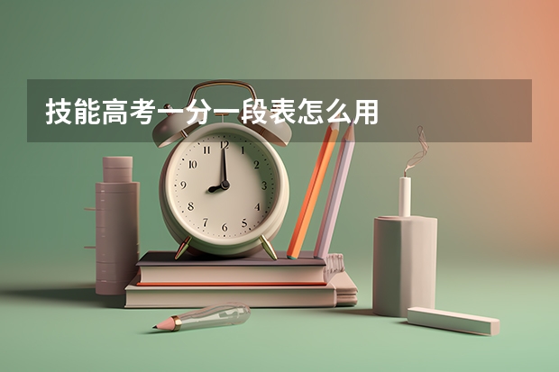 技能高考一分一段表怎么用