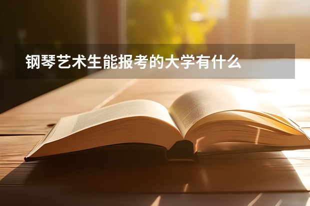 钢琴艺术生能报考的大学有什么
