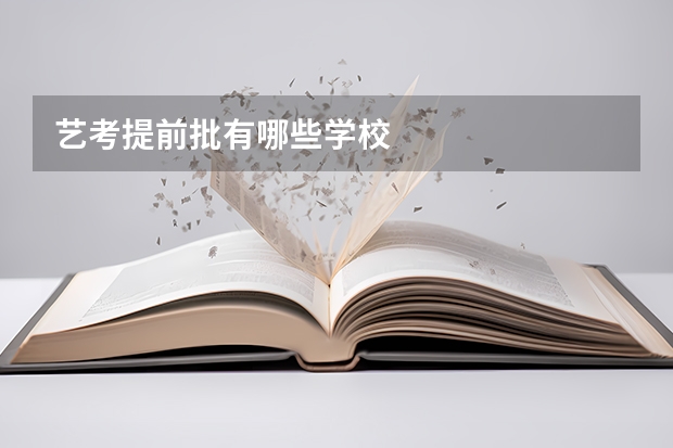 艺考提前批有哪些学校